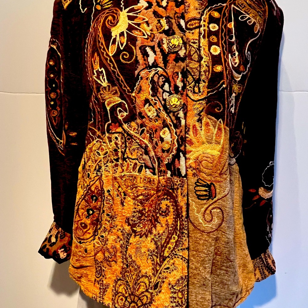 Ladies Embroidered Jacket With Metal Buttons